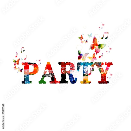 Colorful party background with butterflies