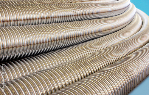 Metalic corrugated tubes.