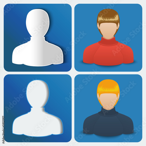 Set of four User icon of women.