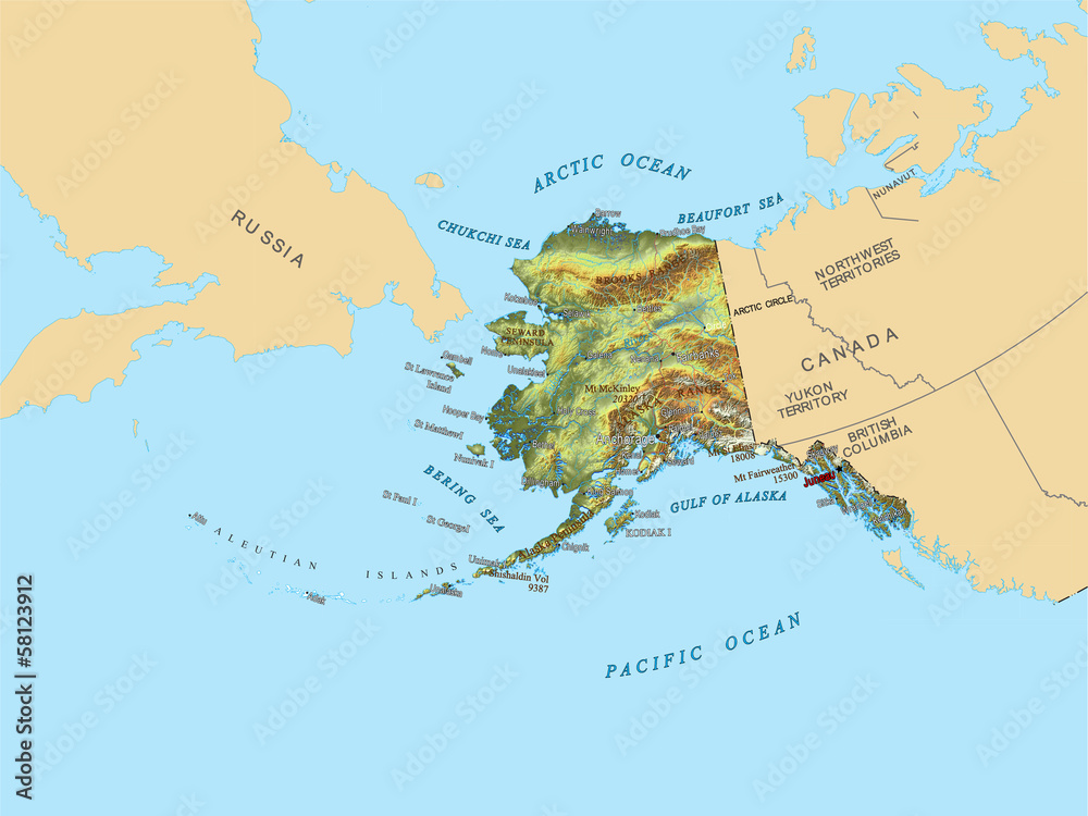 Alaska Hi Res USA counties map background