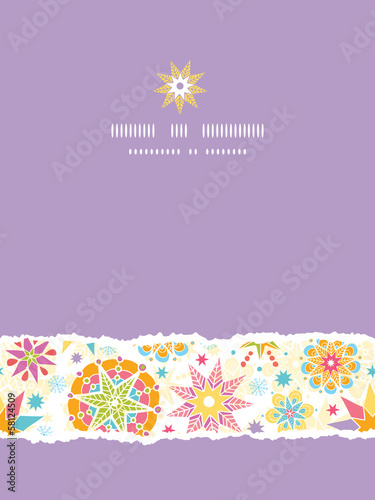 Vector Textured Christmas Stars Vertical Torn Seamless Pattern