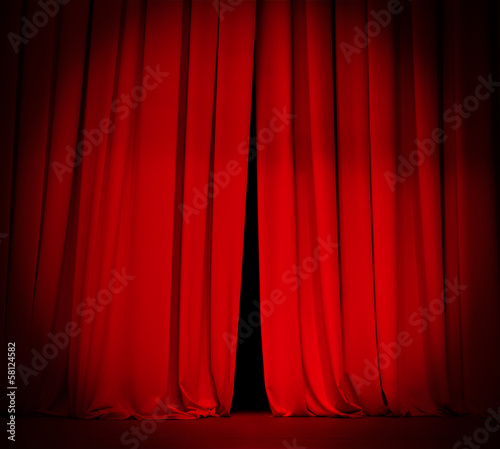 theater stage red curtain with spotlight background