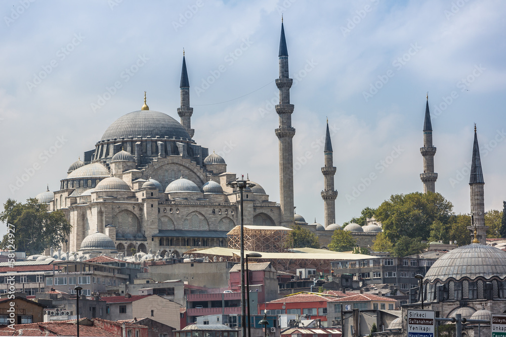 Obraz premium The Blue Mosque, (Sultanahmet Camii), Istanbul, Turkey