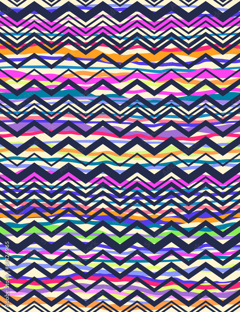 navy zigzag over colorful stripes navy zigzag over colorful stripes
