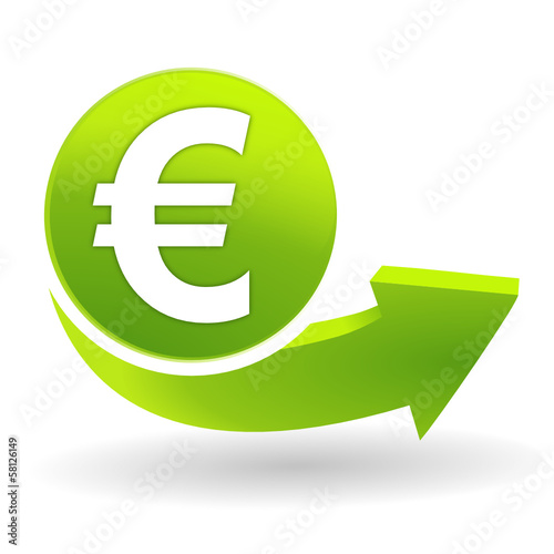 euros sur symbole vert