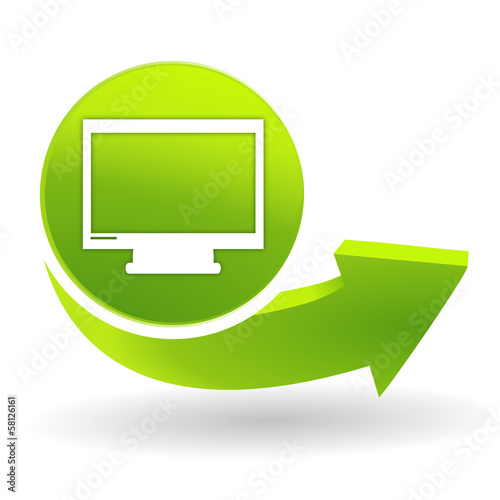 télévision sur symbole vert