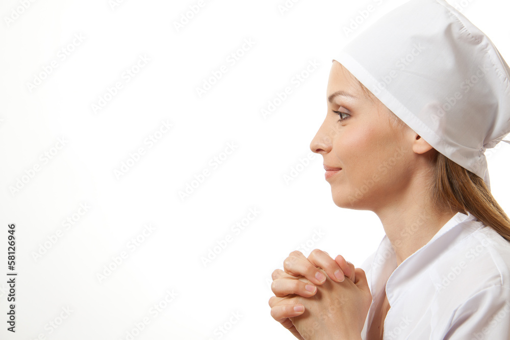 smiling woman nurse or doctor smiling woman nurse or doctor