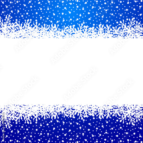 banner with paper snowflakes on a blue background