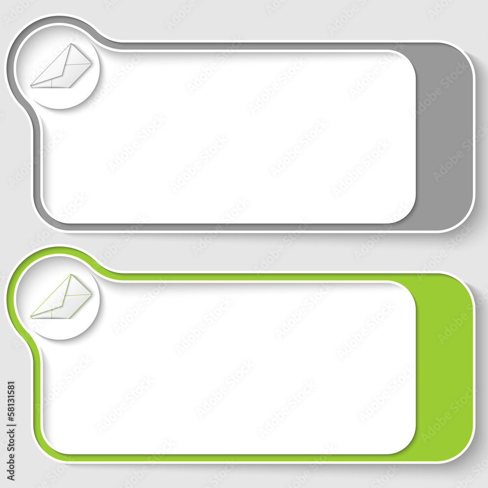 set of two vector text boxes with envelope set of two vector text boxes with envelope