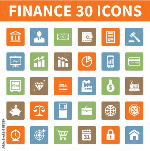 Finance & Business 30 Vector Icons