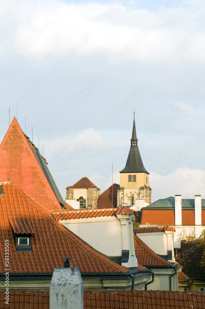 Fototapeta premium typical architecture rooftops Krakow Poland historic district o