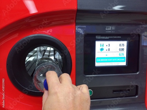 Canvastavla Mann am Leergutautomat