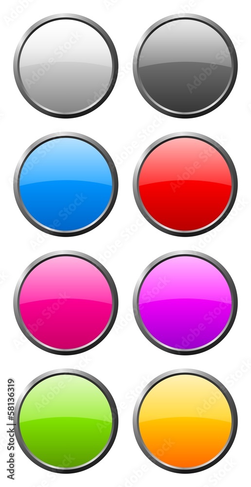 set of color rounded glass buttons set of color rounded glass buttons