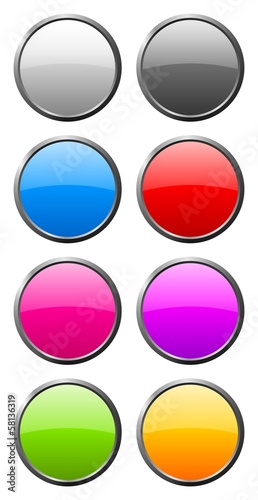 Free Download set of color rounded glass buttons - GFXLoad