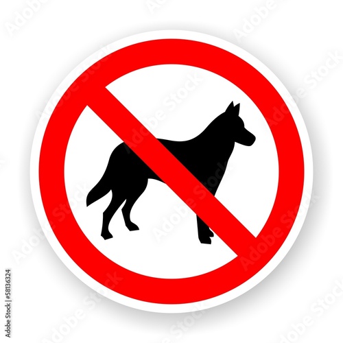 sticker of no dog sign