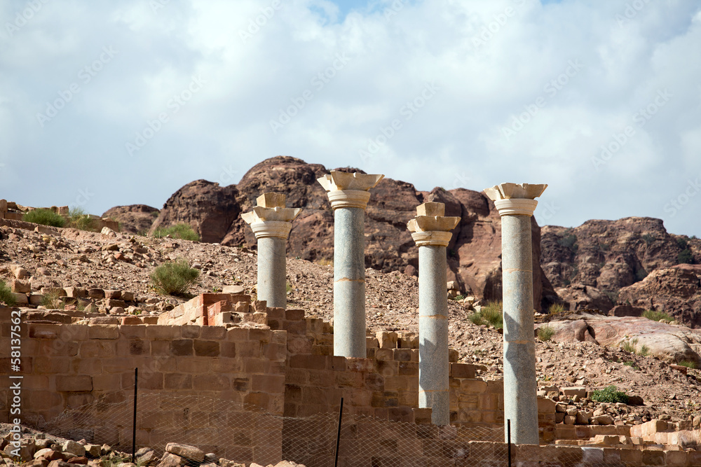 Fototapeta premium Blue Chapel Complex in Petra