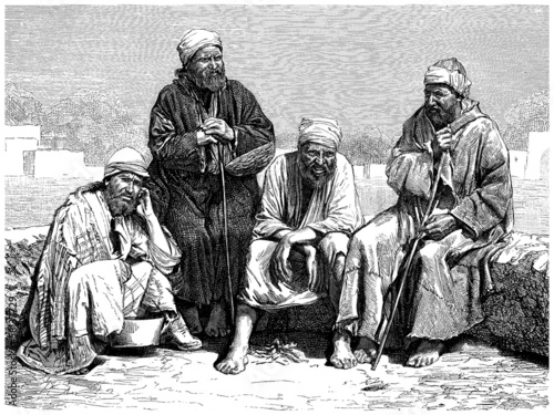 Leinwand Poster Arabian Beggars - Mendiants - Bettler