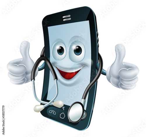Phone man with a stethoscope