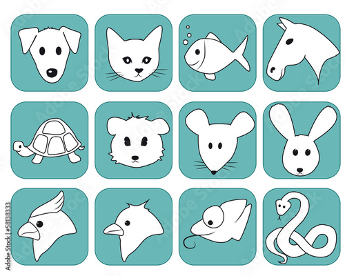 Tier Icons Sammlung