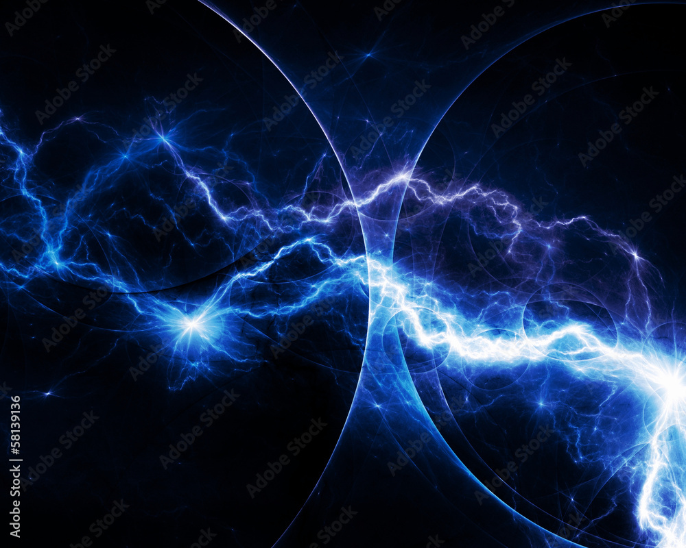 Naklejka premium Blue fantasy lightning
