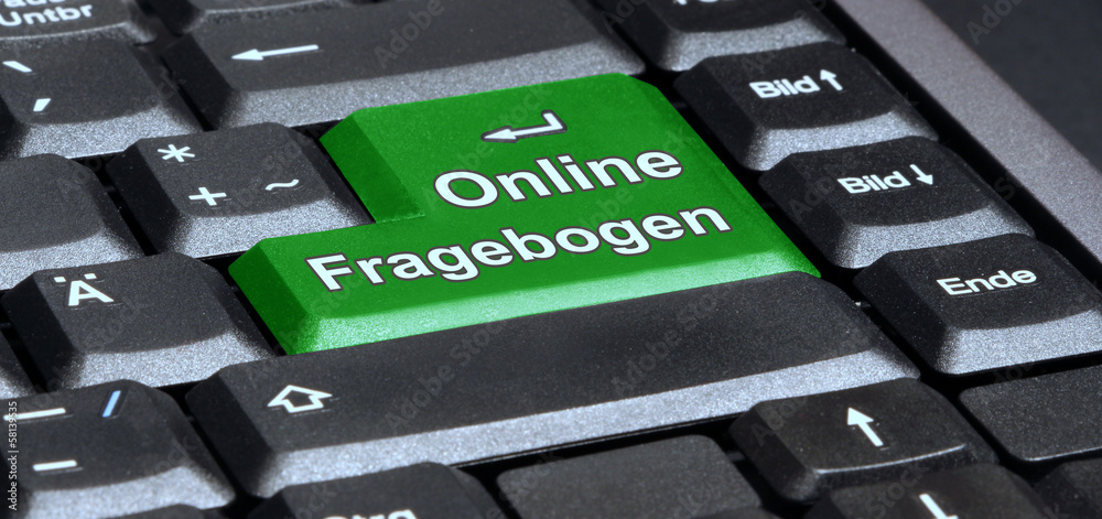 eks9 EnterKeySign - english: keyboard with green key online survey -  German: Grüne Online Fragebogen Taste auf Tastatur - g16 Stock Photo |  Adobe Stock