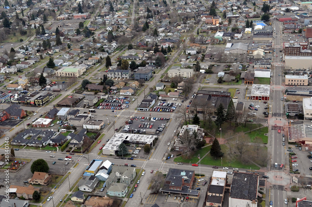 The gridded streets of old Centralia, Washington The gridded streets of old Centralia, Washington