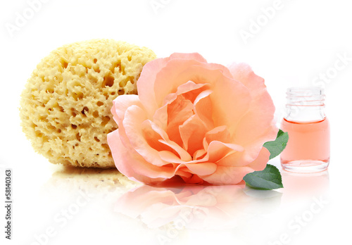 Badeschwamm mit Rose