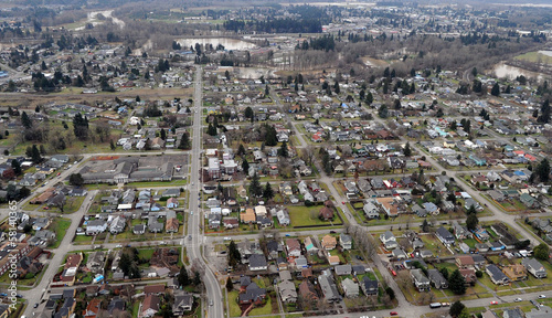 The gridded streets of old Centralia, Washington