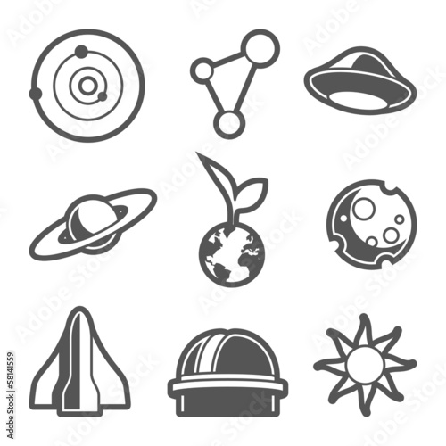 Space astronomical icons