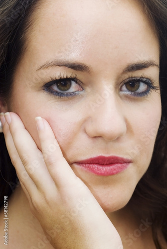 Face of a young happy woman