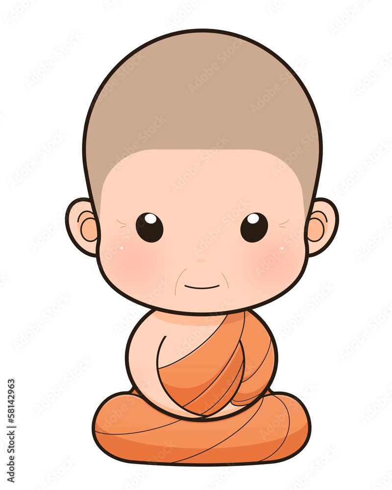 Buddhist Monk cartoon