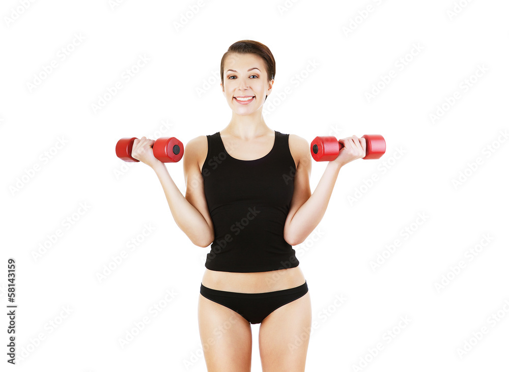 woman with dumbbell