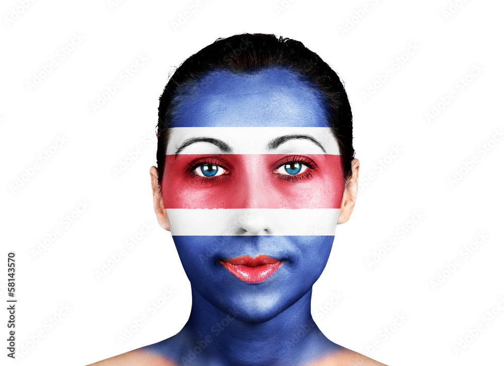 Face with the Costa Rica flag Face with the Costa Rica flag