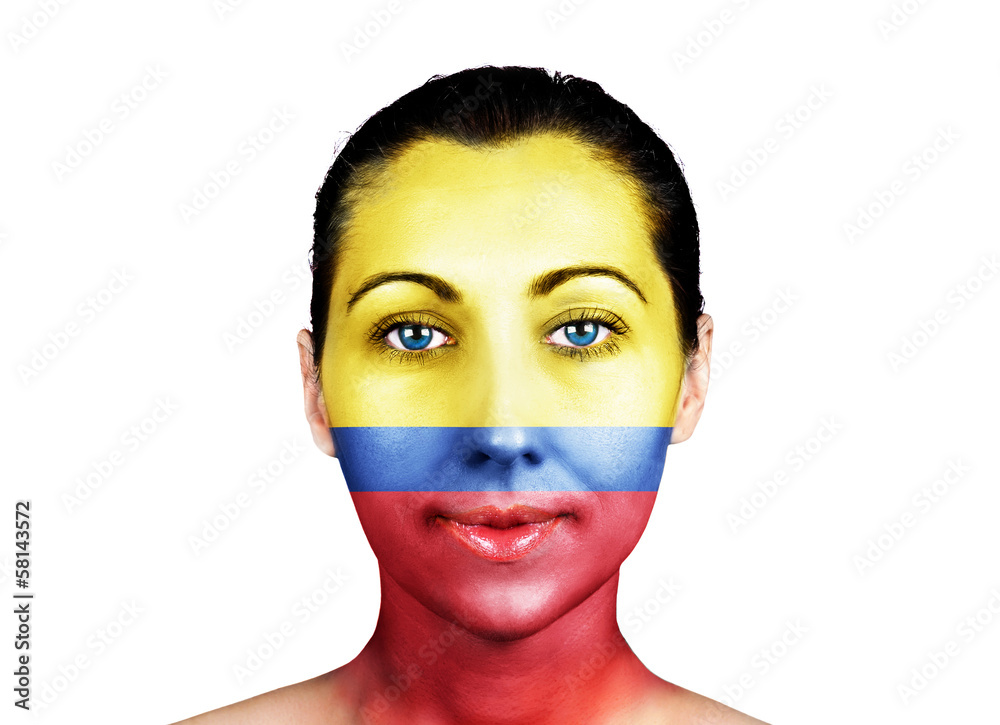 Face with the Columbia flag Face with the Columbia flag