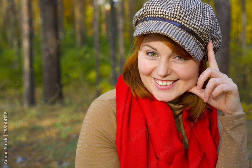 Beautiful smiling girl in cap Beautiful smiling girl in cap