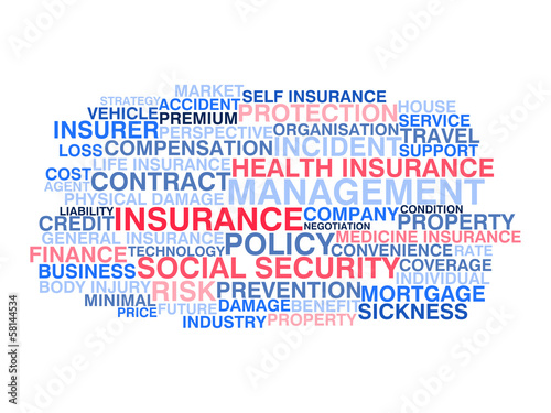 Insurance. Word cloud concept