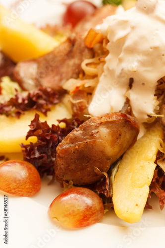 liver sausage with fruits