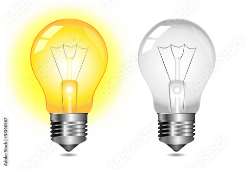 glowing light bulb icon - on / off