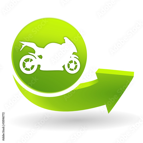 moto sur symbole vert