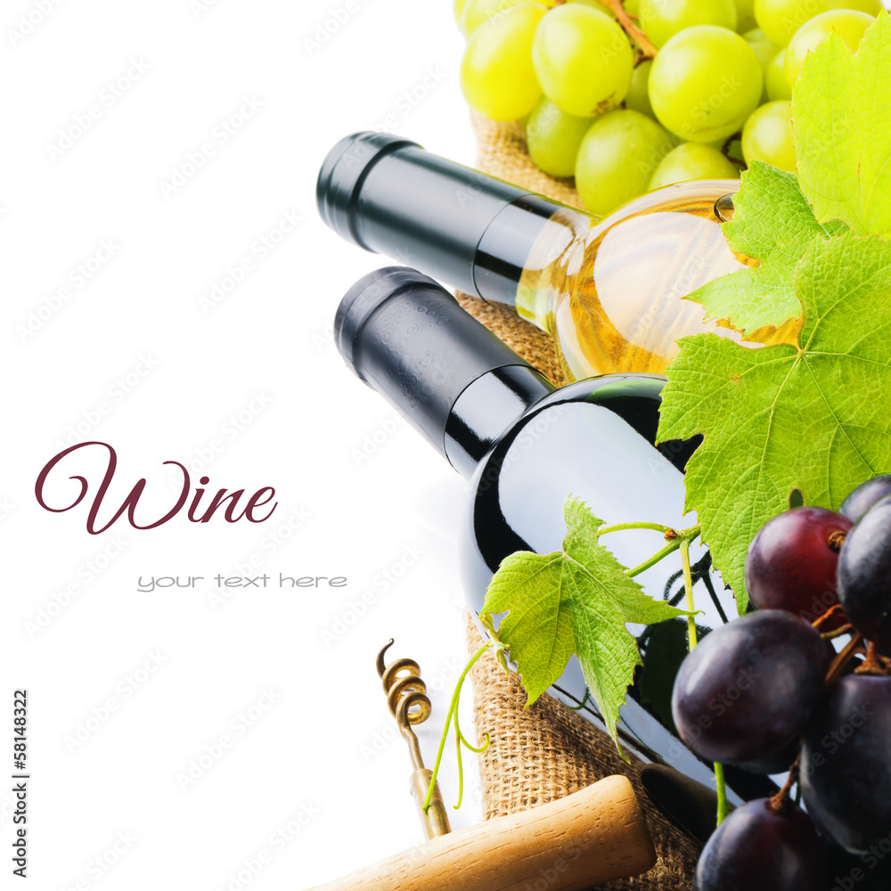 custom made wallpaper toronto digitalBottles of red and white wine with fresh grape