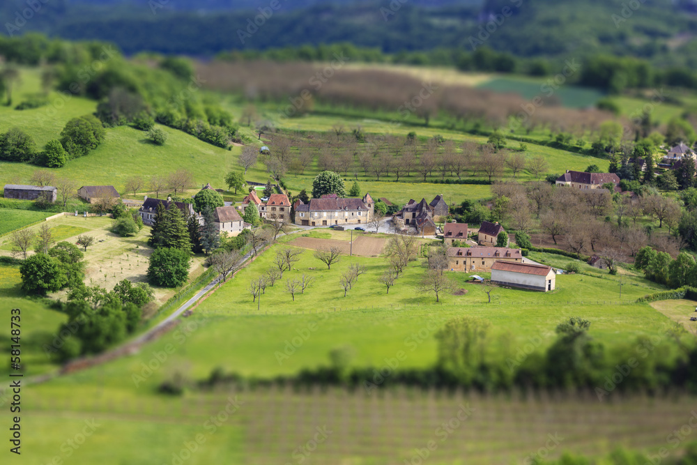 Panoramic view of the tiny village in France