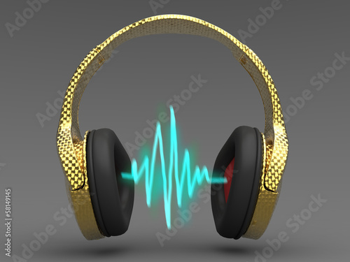 golden headphones