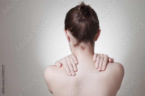 Obraz na plátne Woman with back pain