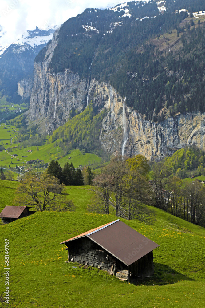 mountain village in the Alps, Switzerland . mountain village in the Alps, Switzerland .