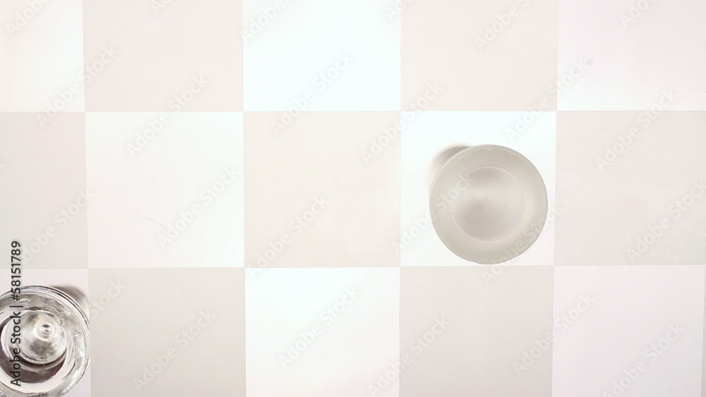 Crystal chess. The end of the game. King goes down.