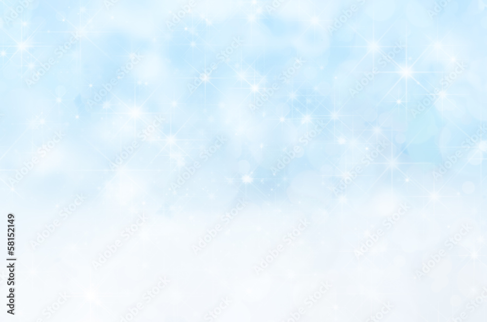 Snowy Stars and Bokeh Christmas Background