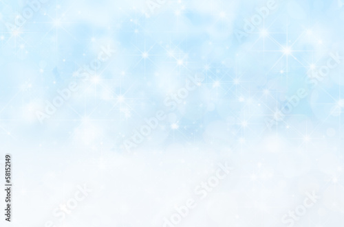 Snowy Stars and Bokeh Christmas Background