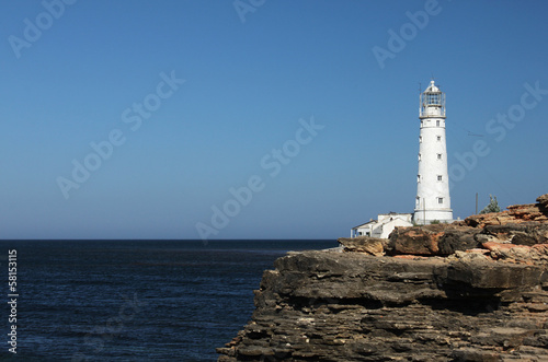 lighthouse Tarkhankut in the western part of Crimea, Ukraine