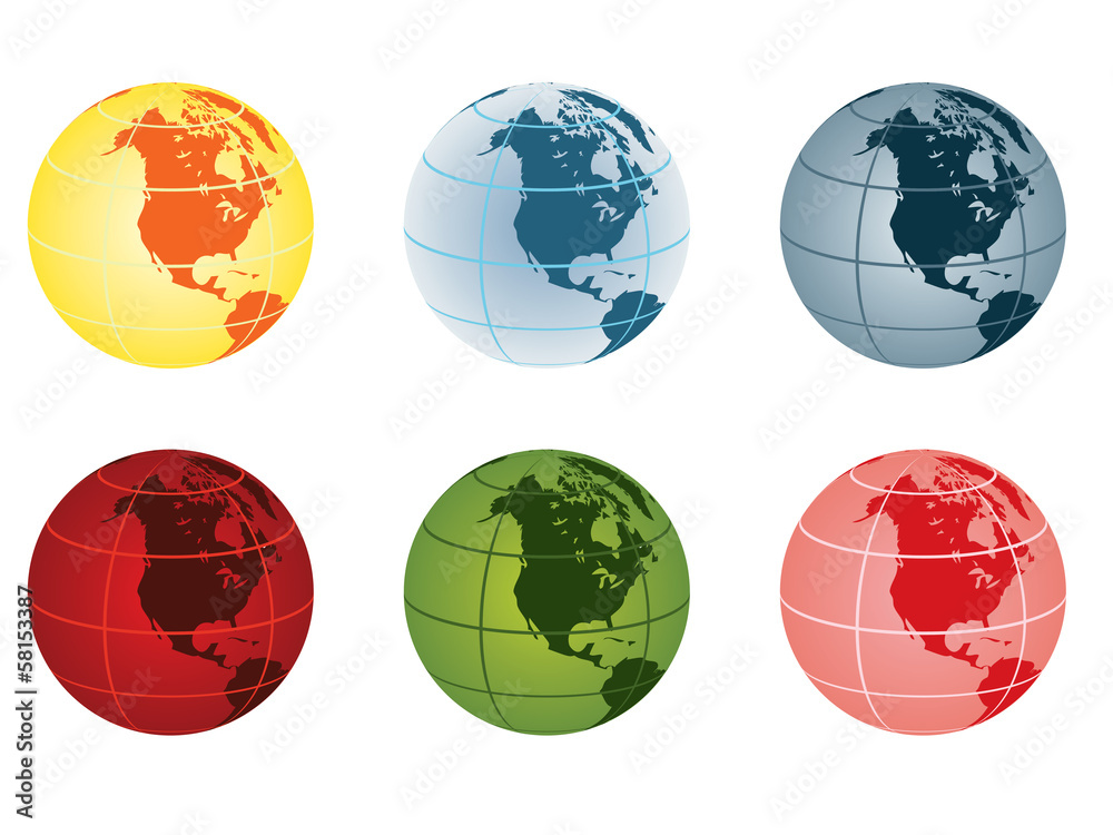globe vector illustration - north america globe vector illustration - north america