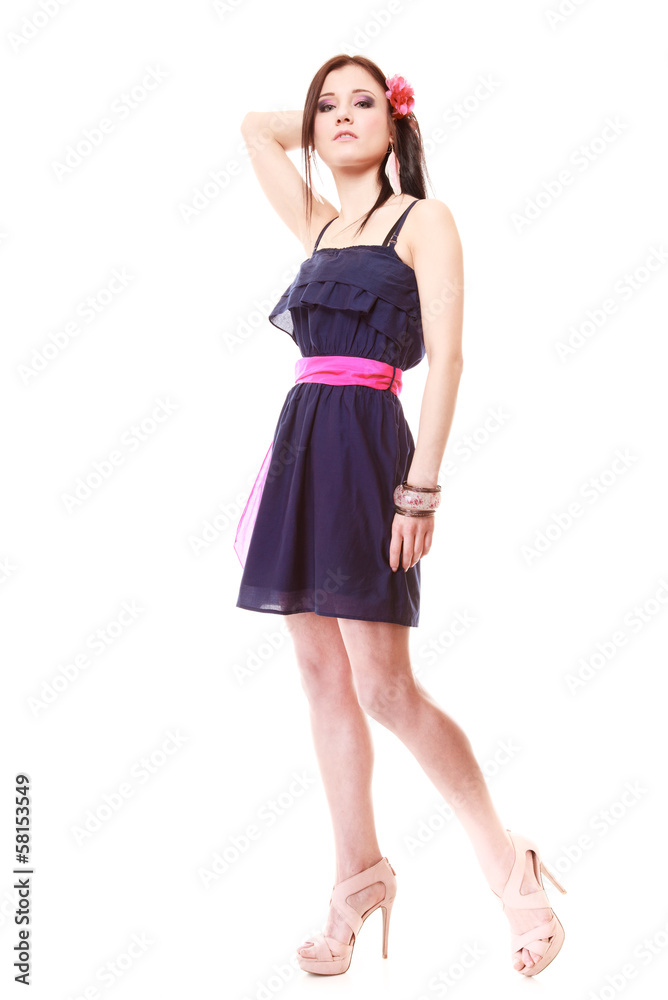Girl in summer style. Fashion photo isolated